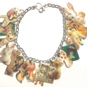 Vintage Kitschy Animals Nic Nak Charm Bracelet